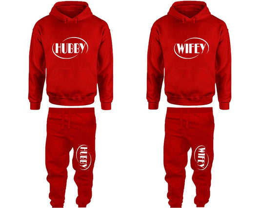 Hubby Wifey tracksuit Hoodie Jogger pants Clothing, Women Joggers Men Joggers King Queen Hoodies Matching 4 items  Sold Separately
