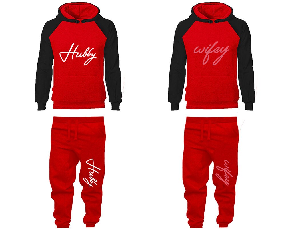 Couple Hubby Wifey Hoodie Jogger Pants  Clothing, Women Joggers Men Joggers King Queen Hoodies Matching  4 items Sold Separately