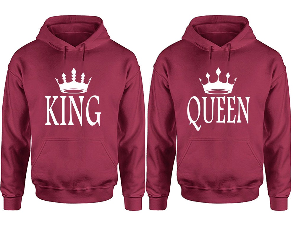 king queen matching couple hoodies, married couple sweatshirts, Sweatshirt  Pullover Hoodies, Sold Separately!!!