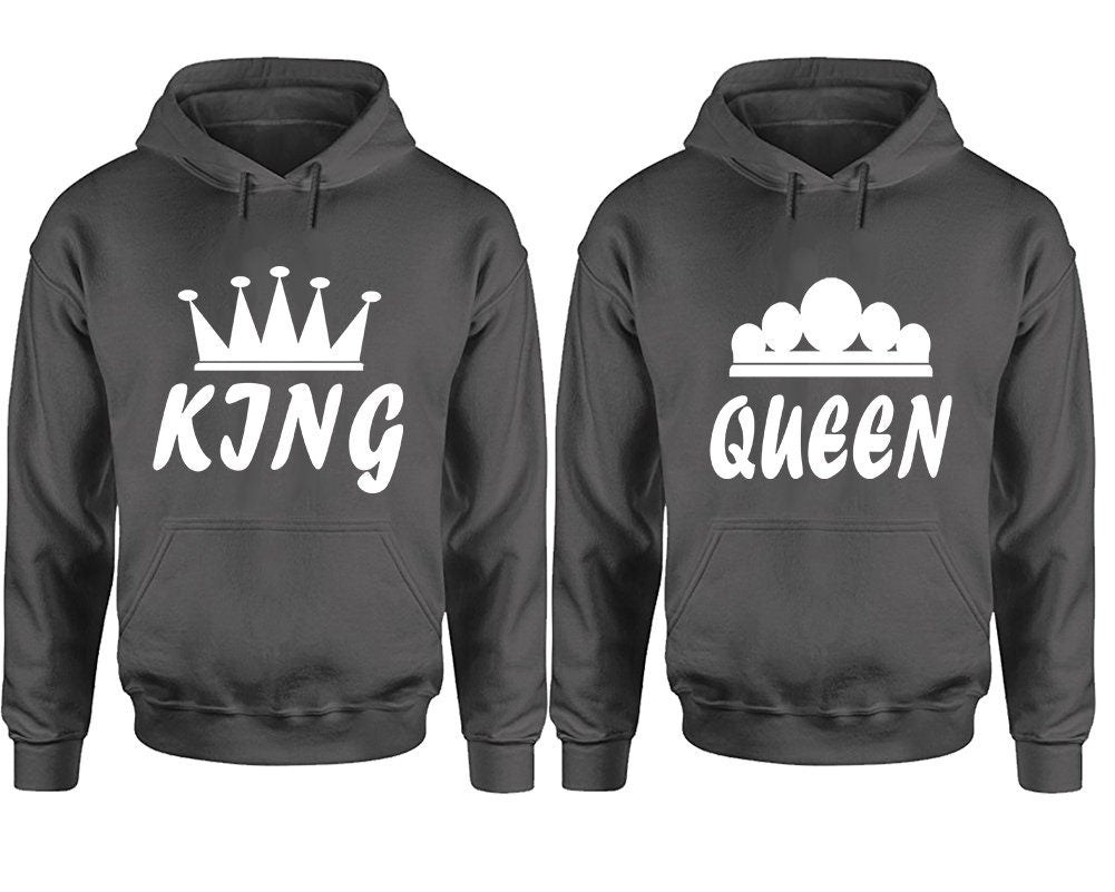 Crown king queen matching couple hoodies, tracksuit sweaters, couple sweatshirts, Sweatshirt  Pullover Hoodies, Sold Separately!!!