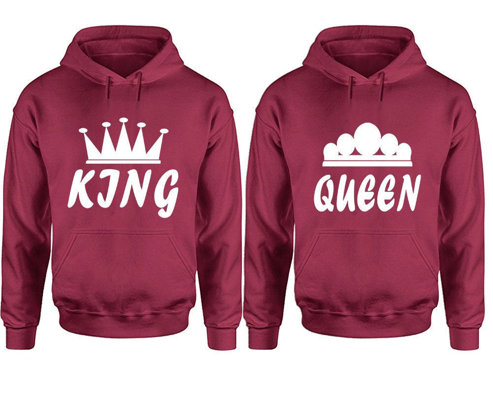 Crown king queen matching couple hoodies, tracksuit sweaters, couple sweatshirts, Sweatshirt  Pullover Hoodies, Sold Separately!!!