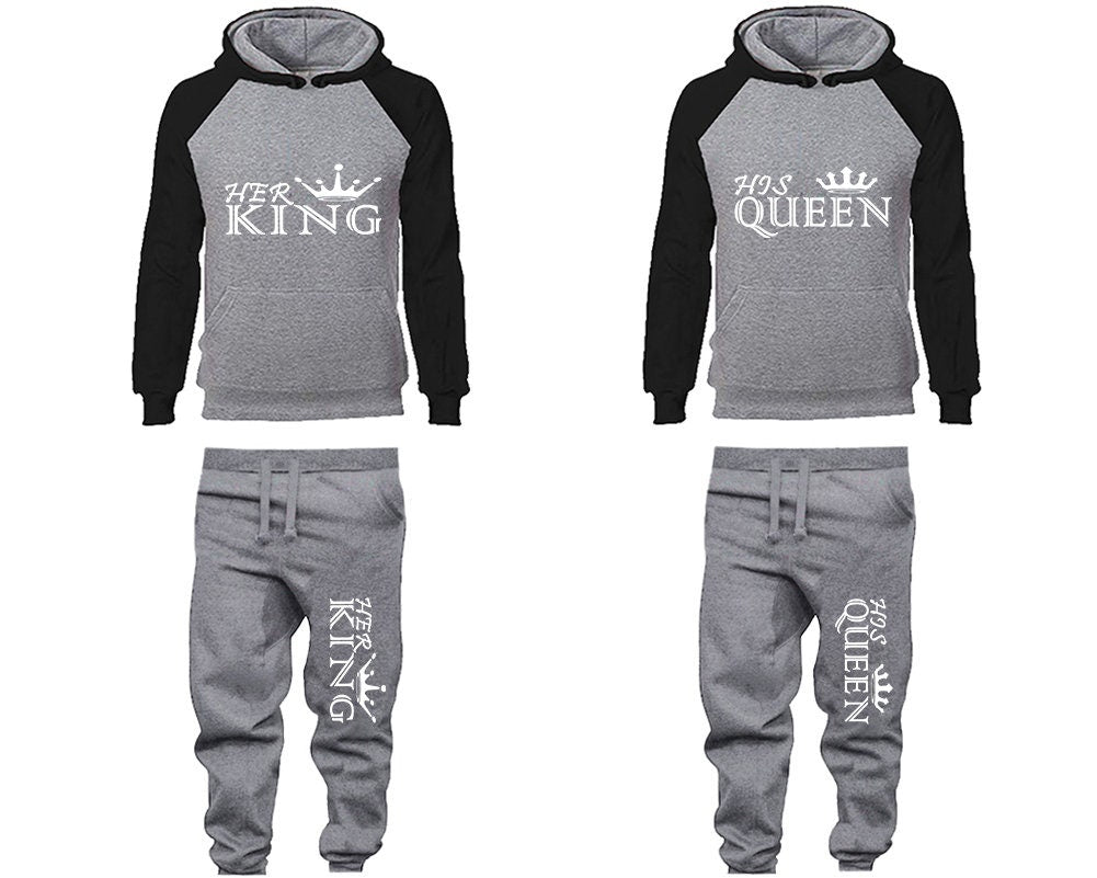 Her King His Queen Hoodie Jogger pants, tracksuits, sweatsuits Women Joggers Men Joggers King Queen Hoodies Matching 4 items Sold Separately