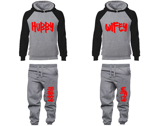 Hubby Wifey sweatpants hoodie matching couple Tracksuits Clothing Women Joggers Men Joggers Hoodies Matching  4 items Sold Separately