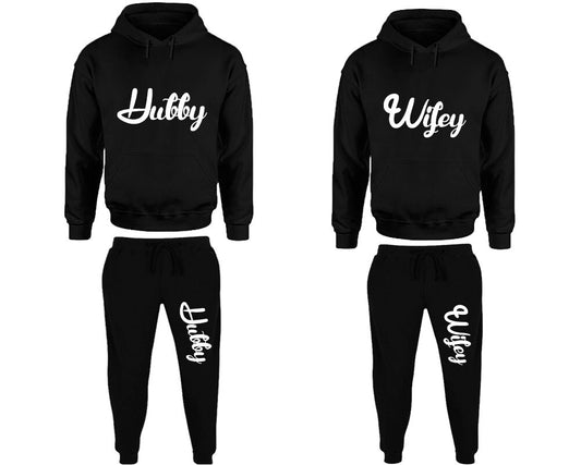 Couple Hoodie Jogger pants hubby wifey Christmas Clothing sweatsuit Women Jogger Men Jogger King queen  Matching 4 items Sold Separately