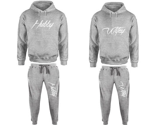 Hubby Wifey Tracksuit Hoodie Jogger pants Christmas Clothing sweatsuit Women Jogger Men Jogger King queen  Matching 4 items Sold Separately