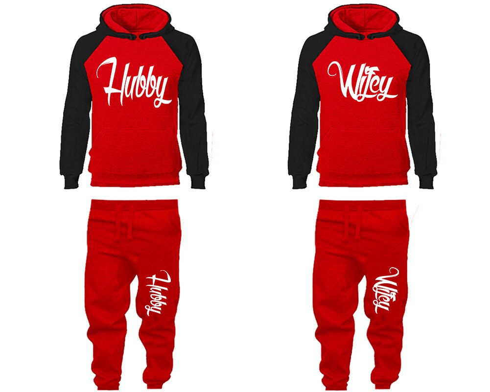 Hubby Wifey anniversary tracksuit valentine sweatsuit hoodies jogger pants gift for her gift for him  Matching 4 items Sold Separately