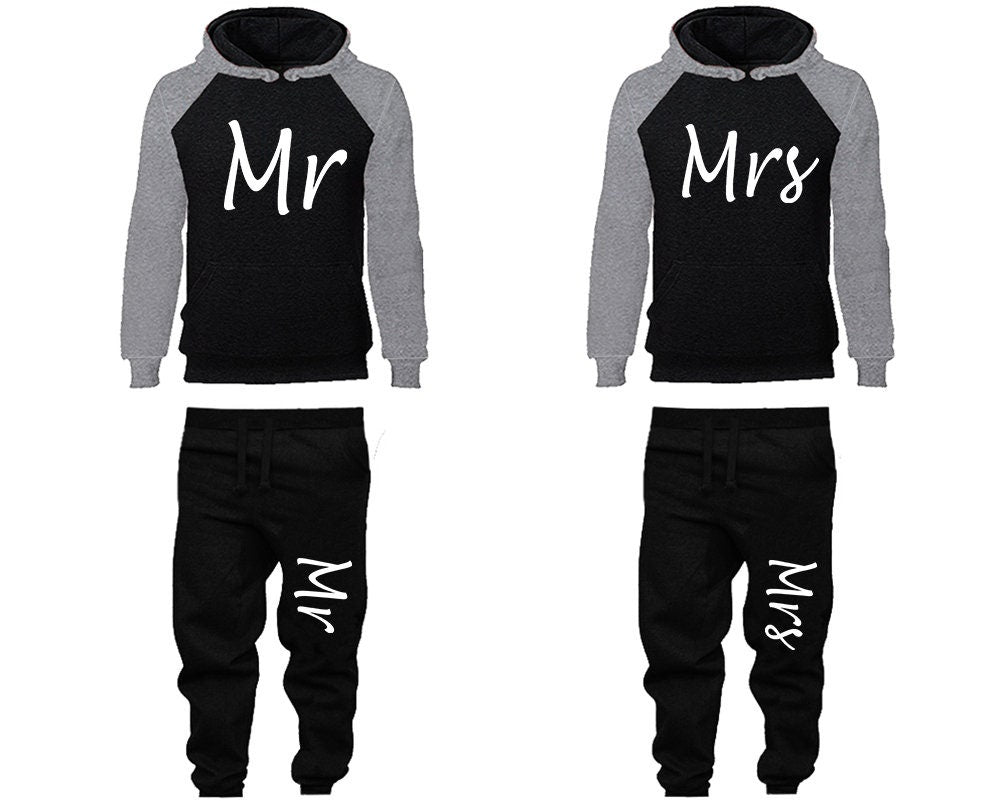 Hubby Wifey Mr Mrs Hoodie Jogger pants anniversary gift outfits Wedding gift for her gift for him  Matching 4 items Sold Separately