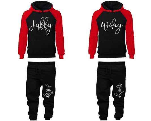 Hubby Wifey color block sweatpants valentine sweatsuit hoodies jogger pants gift for her gift for him  Matching 4 items Sold Separately