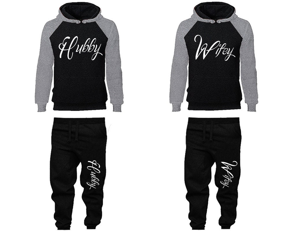 Couples gift for her gift for him Hubby Wifey Wedding gift hoodies jogger pants gift for her gift for him  Matching 4 items Sold Separately