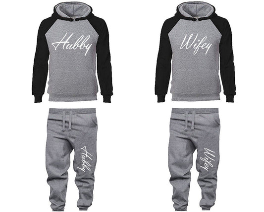 Clothing hubby wifey matching outfits Wedding gift hoodies jogger pants gift for her gift for him  Matching 4 items Sold Separately