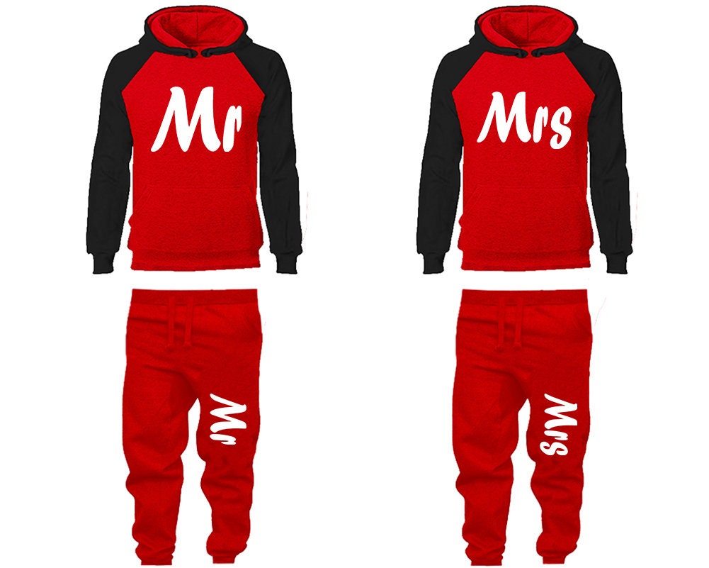 Hoodie Jogger pants Mr Mrs anniversary gift outfits Wedding  gift for her gift for him  Matching 4 items Sold Separately