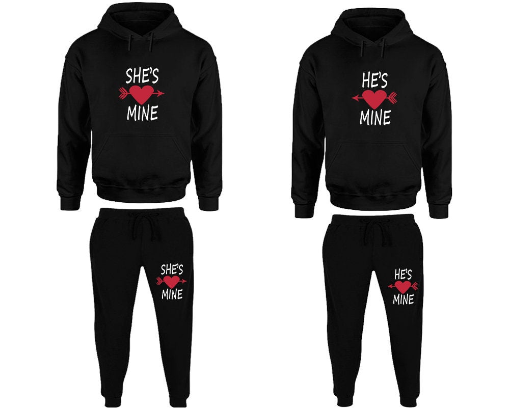 She's mine He's mine Hoodie Jogger pants Valentines Clothing, Women Joggers Men Joggers King Queen Hoodies Matching 4 items  Sold Separately