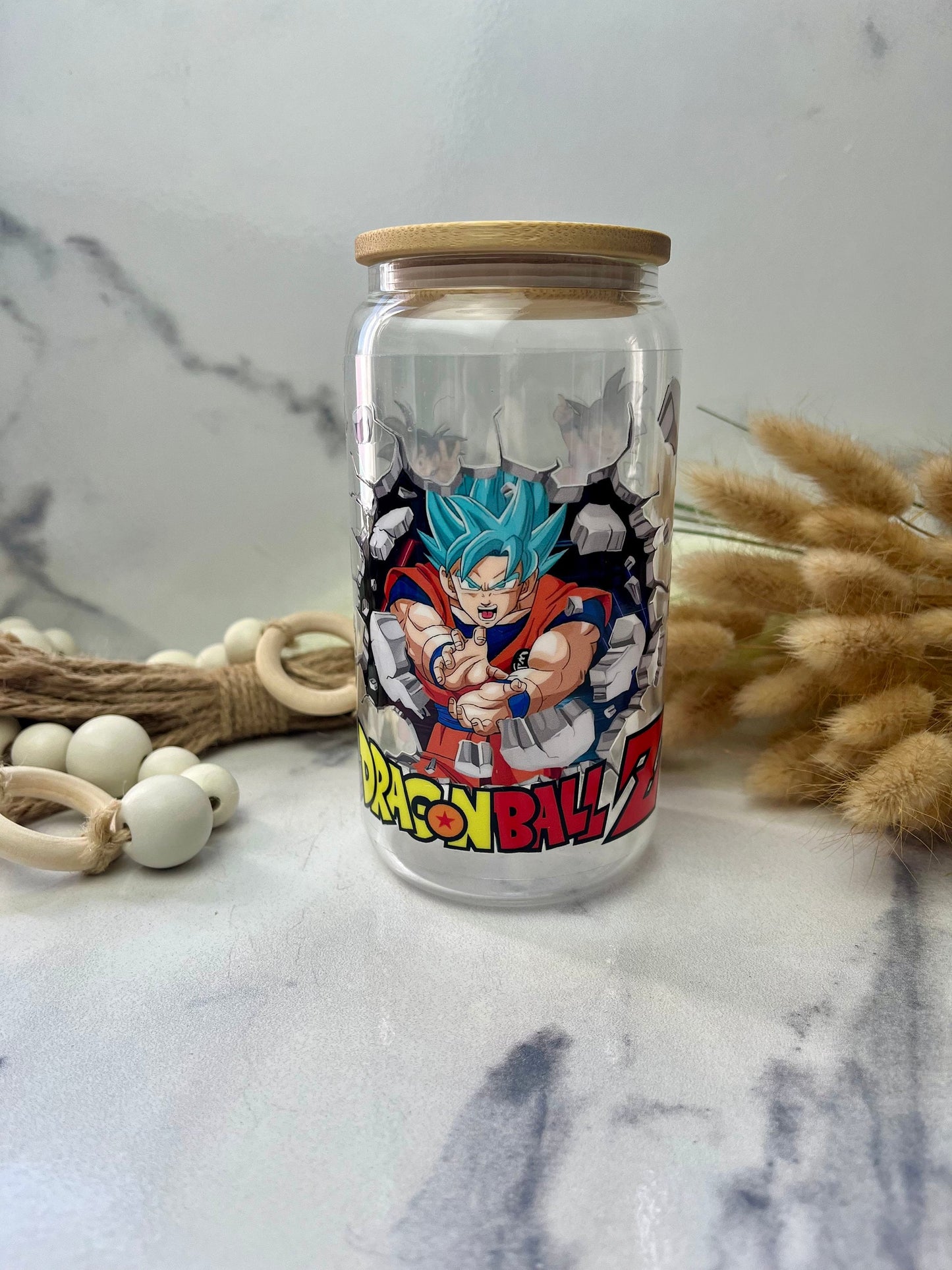 Cartoon manga dragon, Glass Cup With Lid And Straw, Cute Glass Tumbler Iced Coffee Cup, Gift for her, Tumbler hot summer, gift for birthday