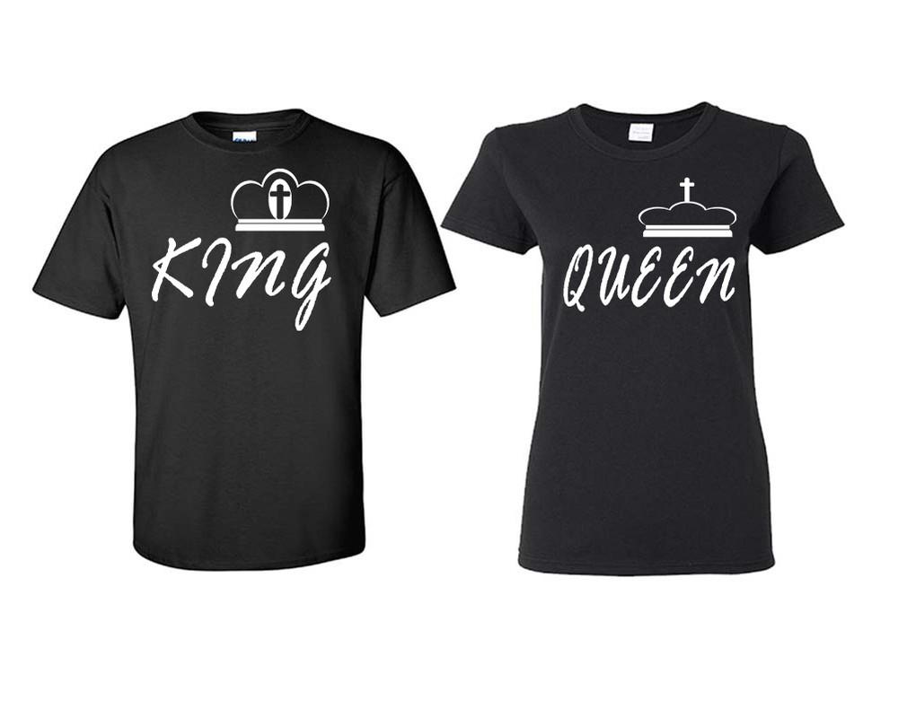 King and Queen matching couple shirts.Couple shirts, Black t shirts for men, t shirts for women. Couple matching shirts.