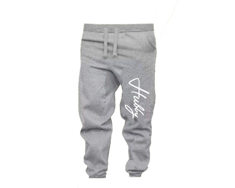 Black Grey color Hubby design Jogger Pants for Man.