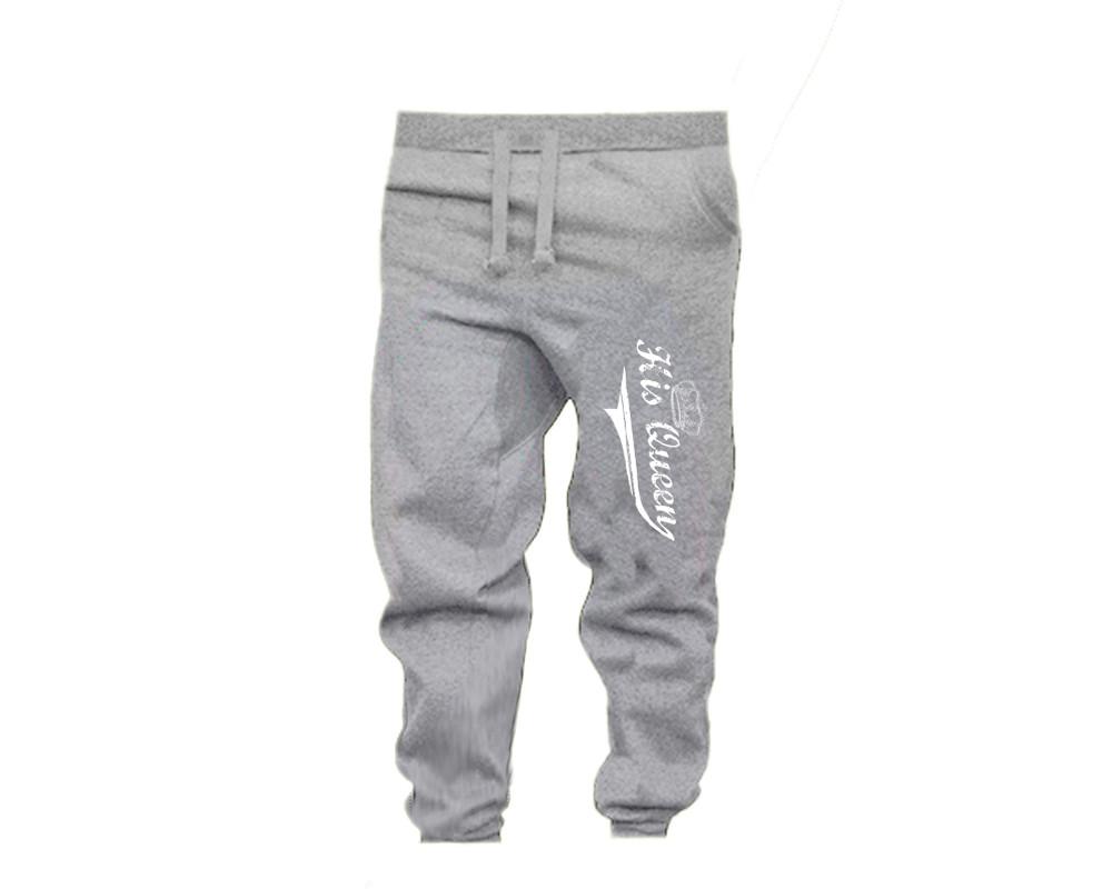 Black Grey color His Queen design Jogger Pants for Woman