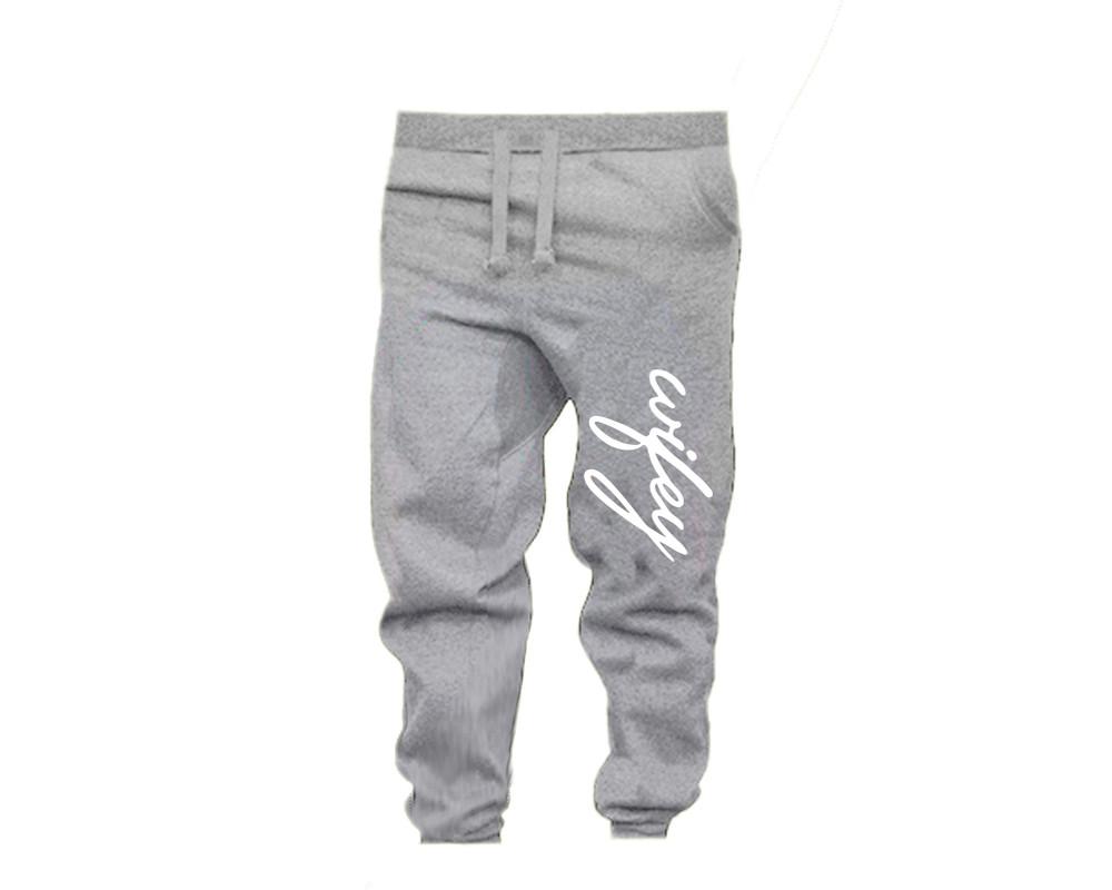 Black Grey color Wifey design Jogger Pants for Woman