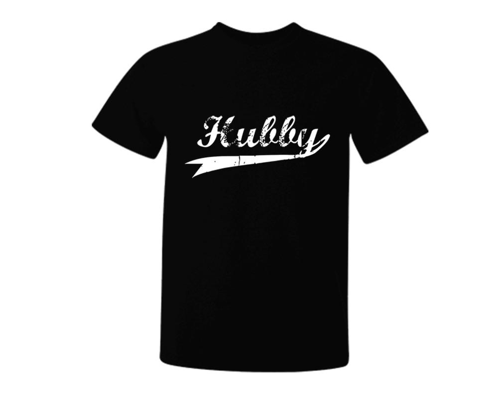 Black color Hubby design T Shirt for Man.