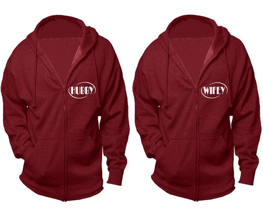 Hubby and Wifey zipper hoodies, Matching couple hoodies, Cranberry Cavier zip up hoodie for man, Cranberry Cavier zip up hoodie womens