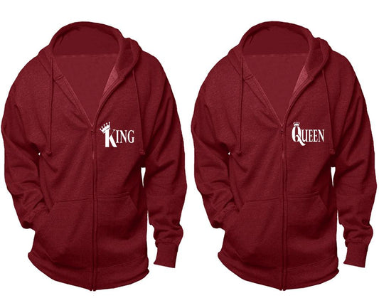 King and Queen zipper hoodies, Matching couple hoodies, Cranberry Cavier zip up hoodie for man, Cranberry Cavier zip up hoodie womens