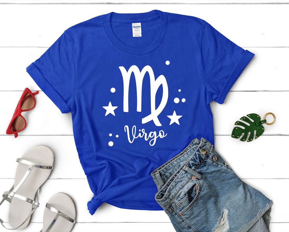 Virgo t shirts for women. Custom t shirts, ladies t shirts. Royal Blue shirt, tee shirts.