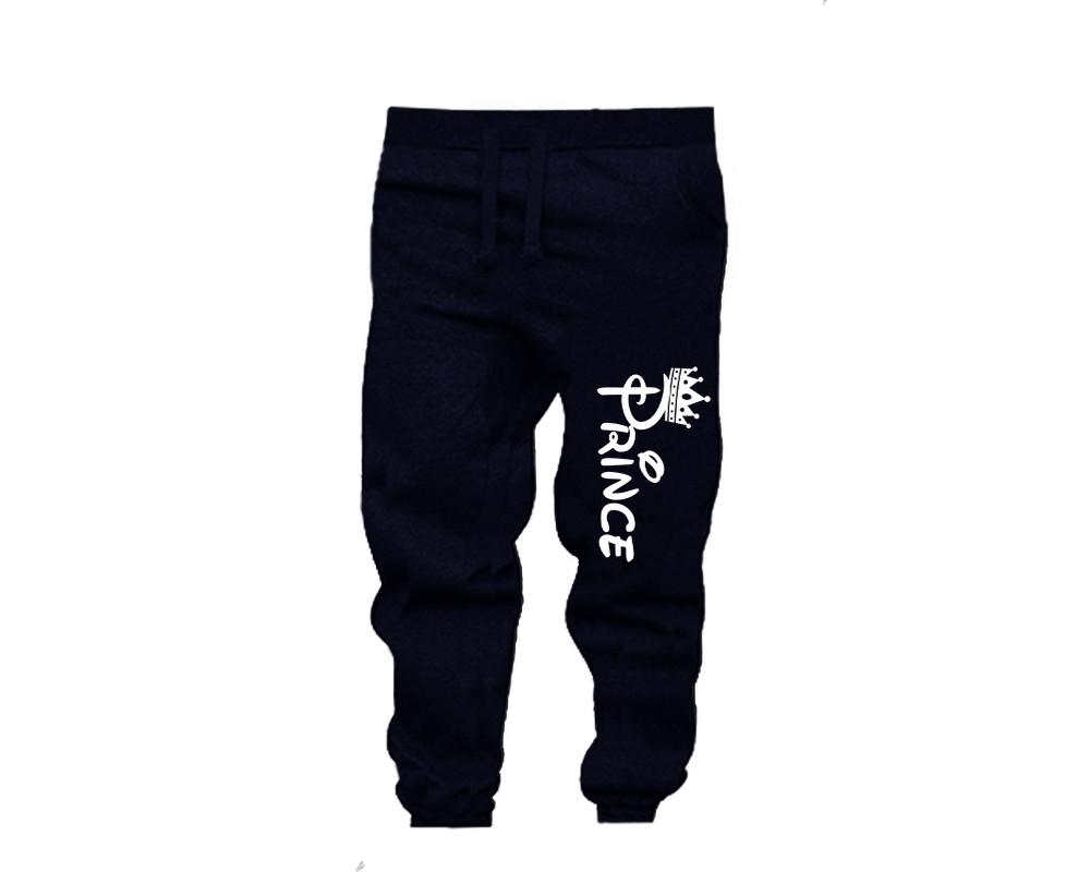 Navy Blue color Prince design Jogger Pants for Man.