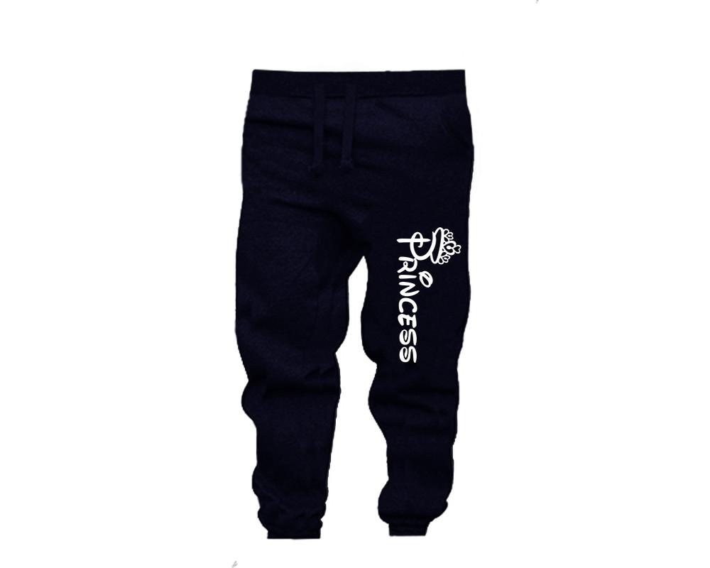 Navy Blue color Princess design Jogger Pants for Woman