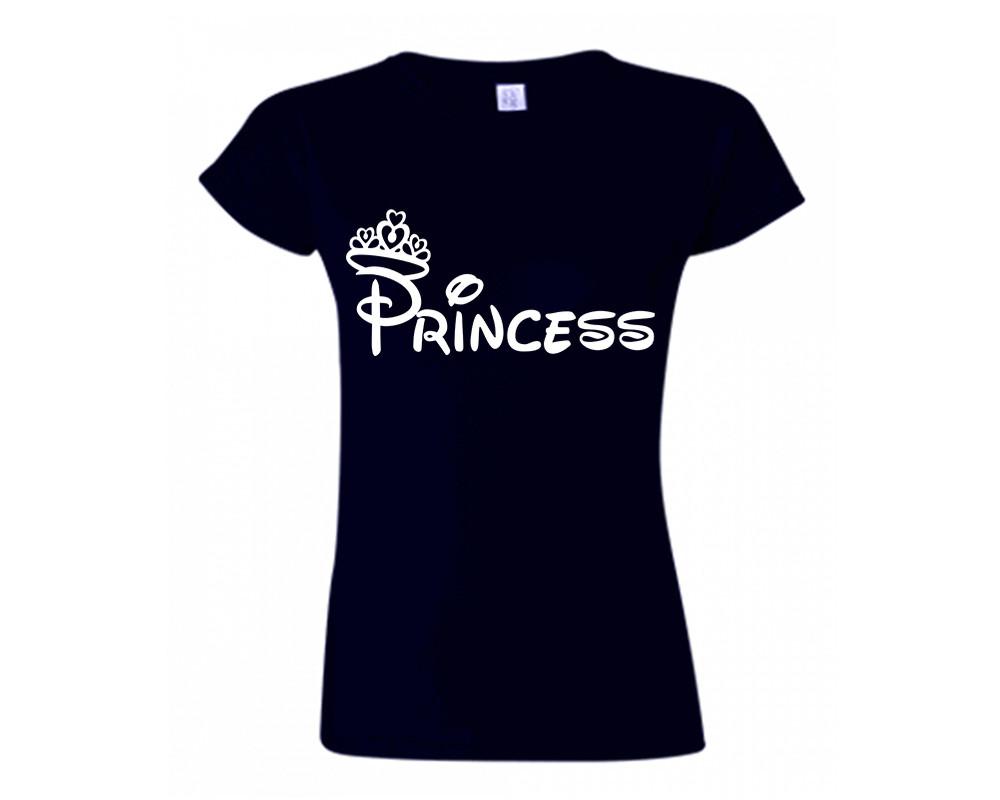 Navy Blue color Princess design T Shirt for Woman