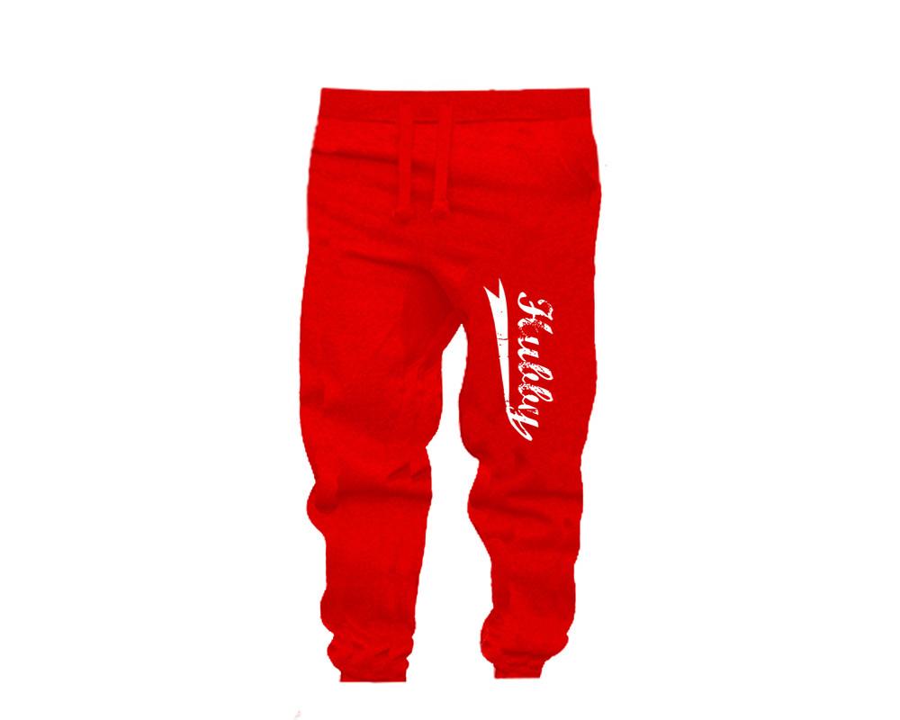 Red color Hubby design Jogger Pants for Man.