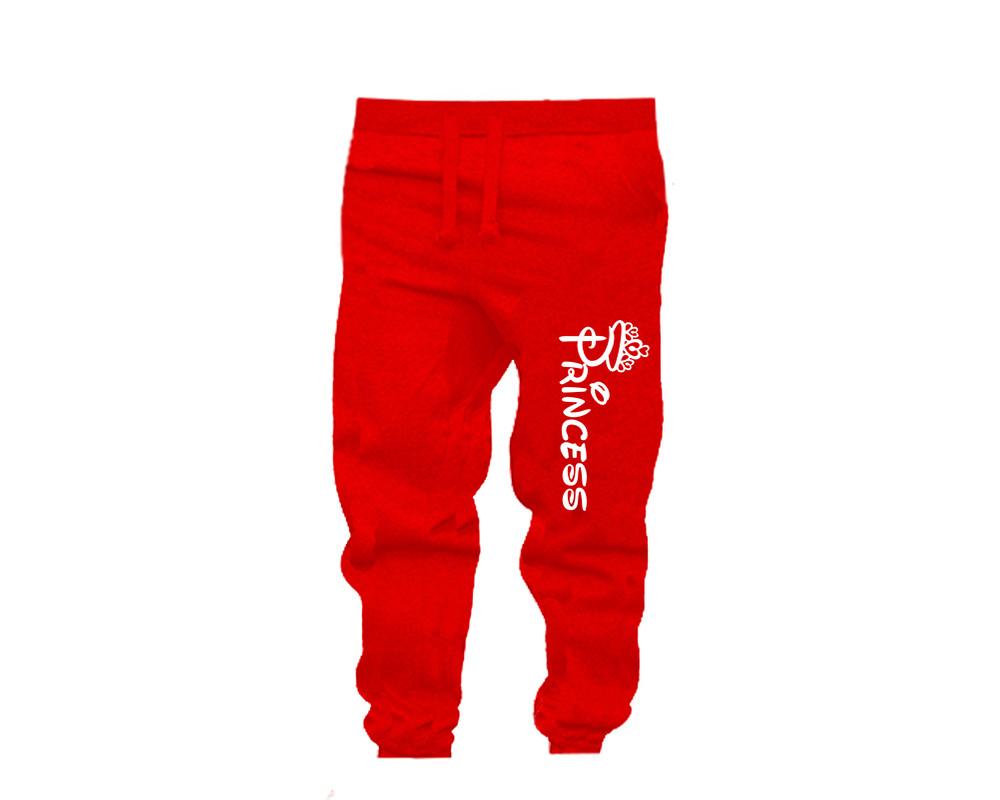 Red color Princess design Jogger Pants for Woman