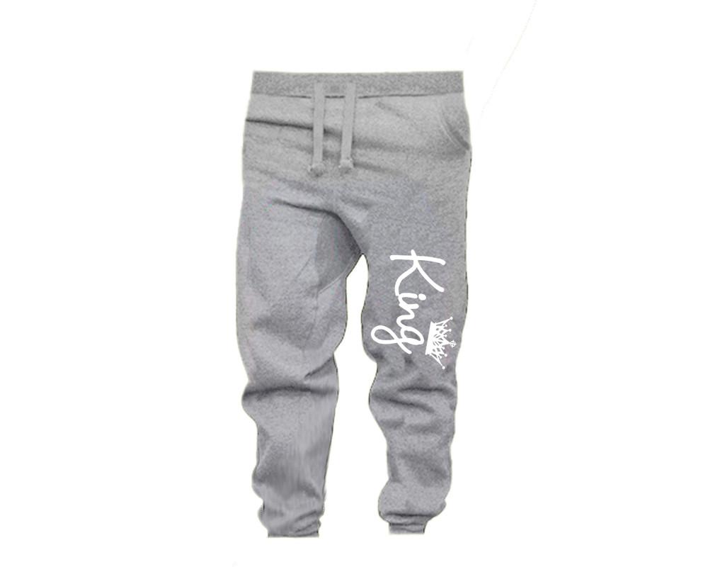 Sports Grey color King design Jogger Pants for Man.