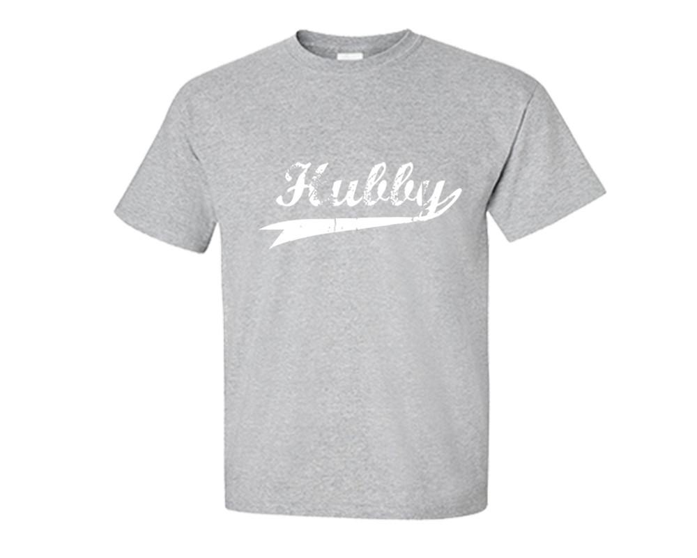 Sports Grey color Hubby design T Shirt for Man.