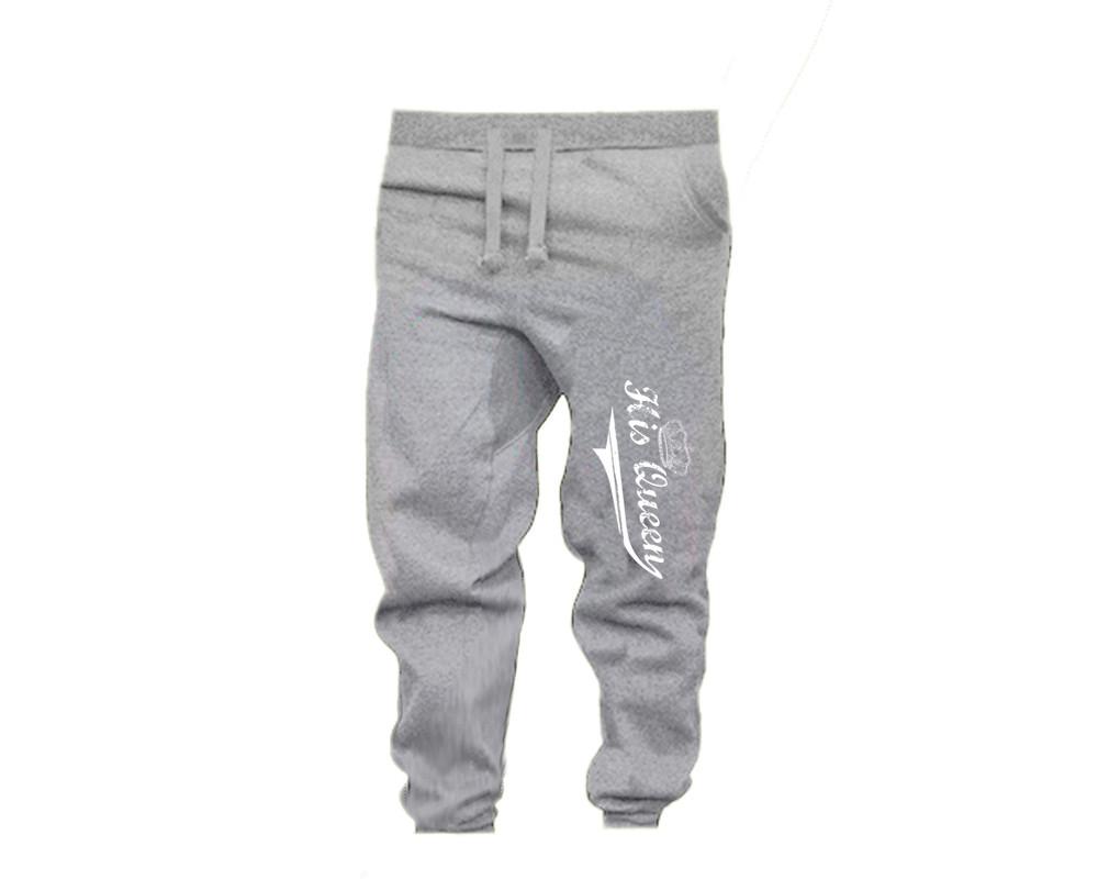 Sports Grey color His Queen design Jogger Pants for Woman