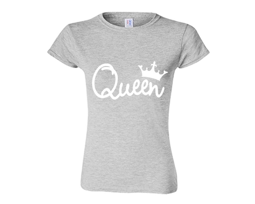 Sports Grey color Queen design T Shirt for Woman