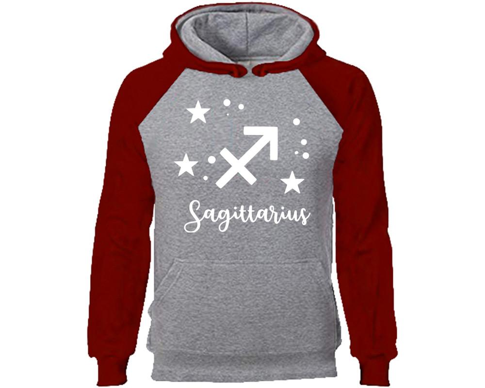 Sagittarius Zodiac Sign hoodie. Burgundy Grey Hoodie, hoodies for men, unisex hoodies