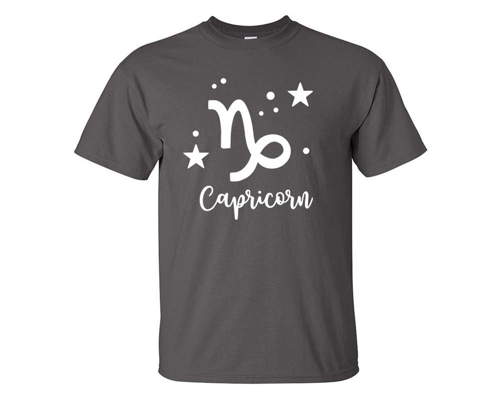 Capricorn custom t shirts, graphic tees. Charcoal t shirts for men. Charcoal t shirt for mens, tee shirts.