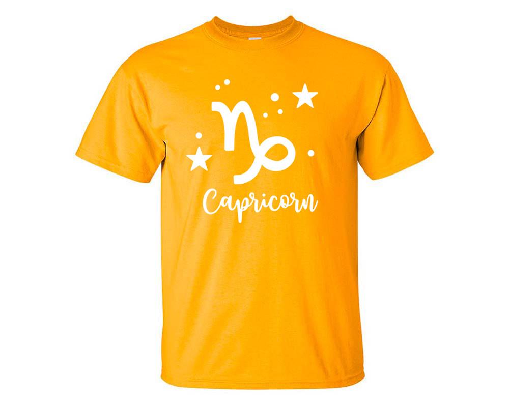 Capricorn custom t shirts, graphic tees. Gold t shirts for men. Gold t shirt for mens, tee shirts.