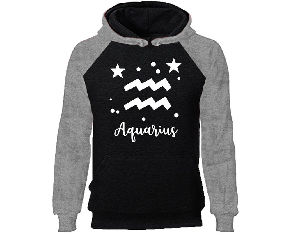 Aquarius Zodiac Sign hoodie. Grey Black Hoodie, hoodies for men, unisex hoodies