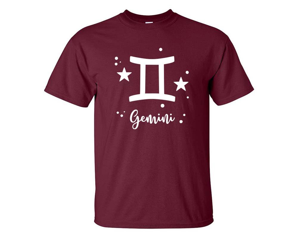 Gemini custom t shirts, graphic tees. Maroon t shirts for men. Maroon t shirt for mens, tee shirts.