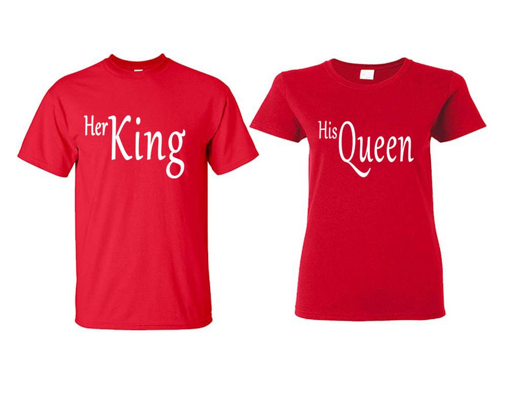 Her King and His Queen matching couple shirts.Couple shirts, Red t shirts for men, t shirts for women. Couple matching shirts.