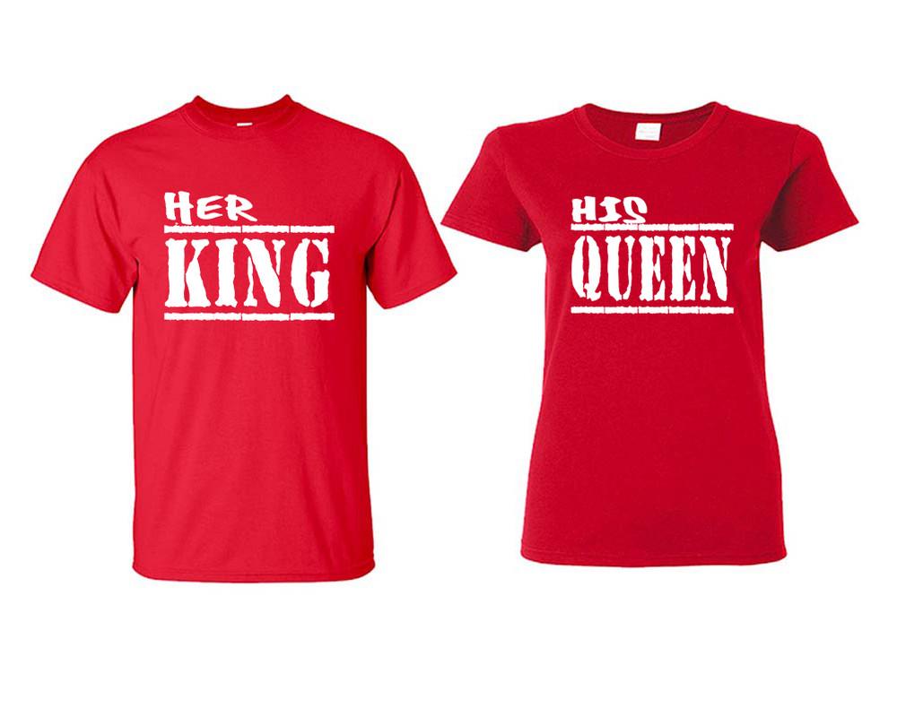 Her King and His Queen matching couple shirts.Couple shirts, Red t shirts for men, t shirts for women. Couple matching shirts.