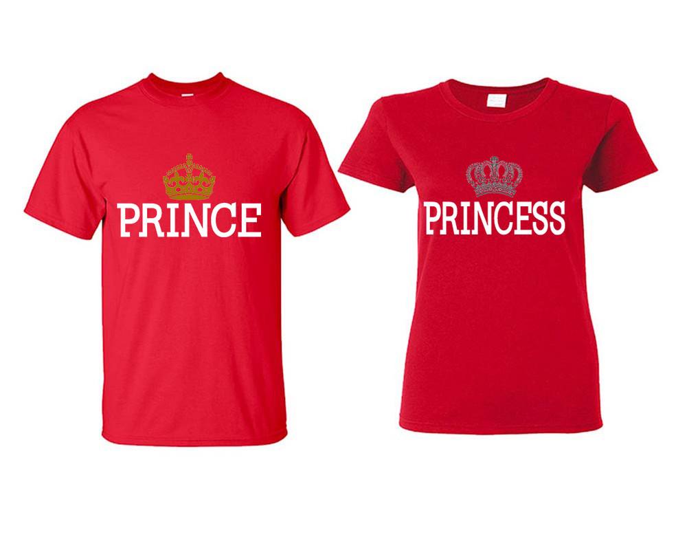 Prince Princess matching couple shirts.Couple shirts, Red t shirts for men, t shirts for women. Couple matching shirts.