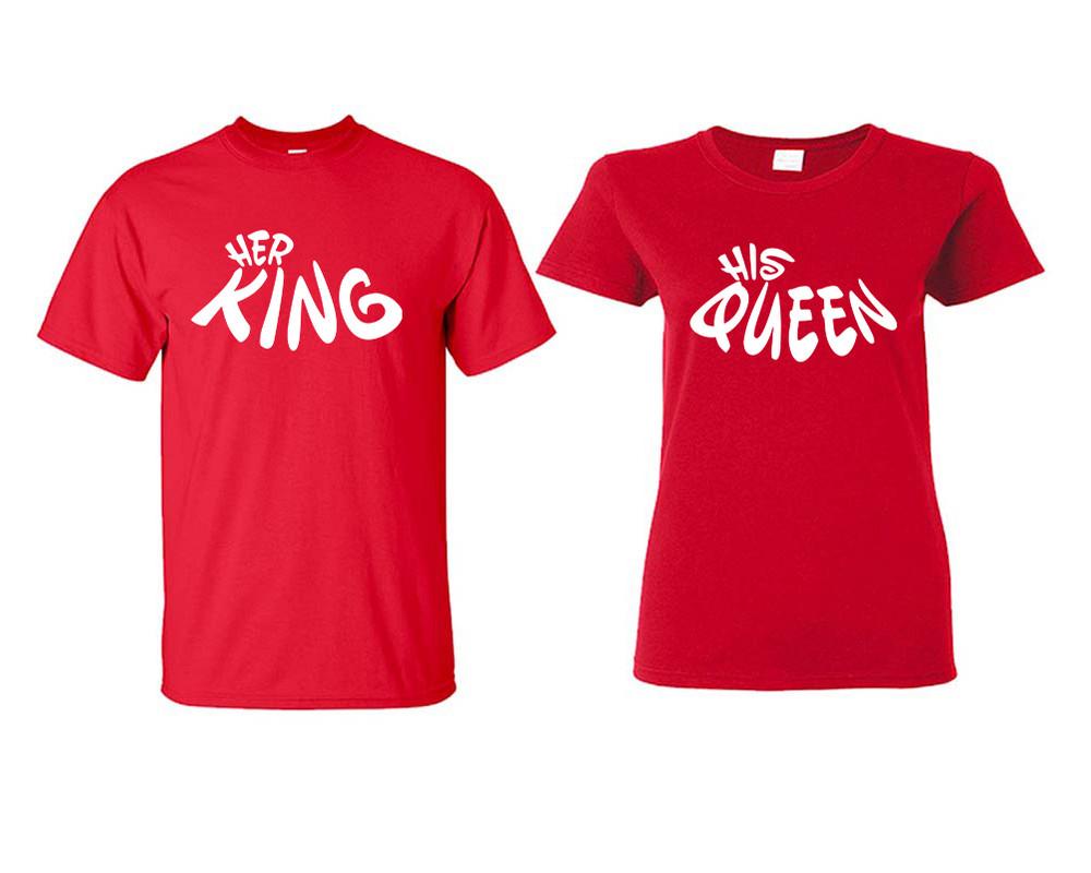 Her King and His Queen matching couple shirts.Couple shirts, Red t shirts for men, t shirts for women. Couple matching shirts.