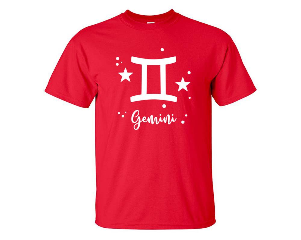 Gemini custom t shirts, graphic tees. Red t shirts for men. Red t shirt for mens, tee shirts.