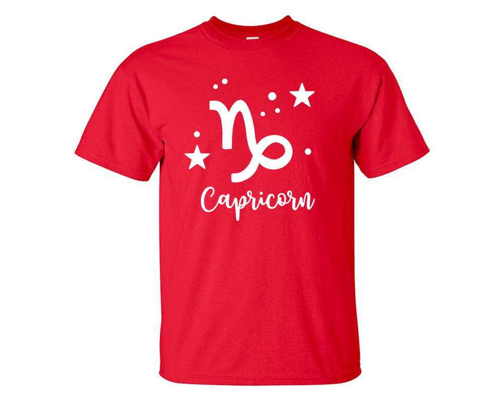 Capricorn custom t shirts, graphic tees. Red t shirts for men. Red t shirt for mens, tee shirts.