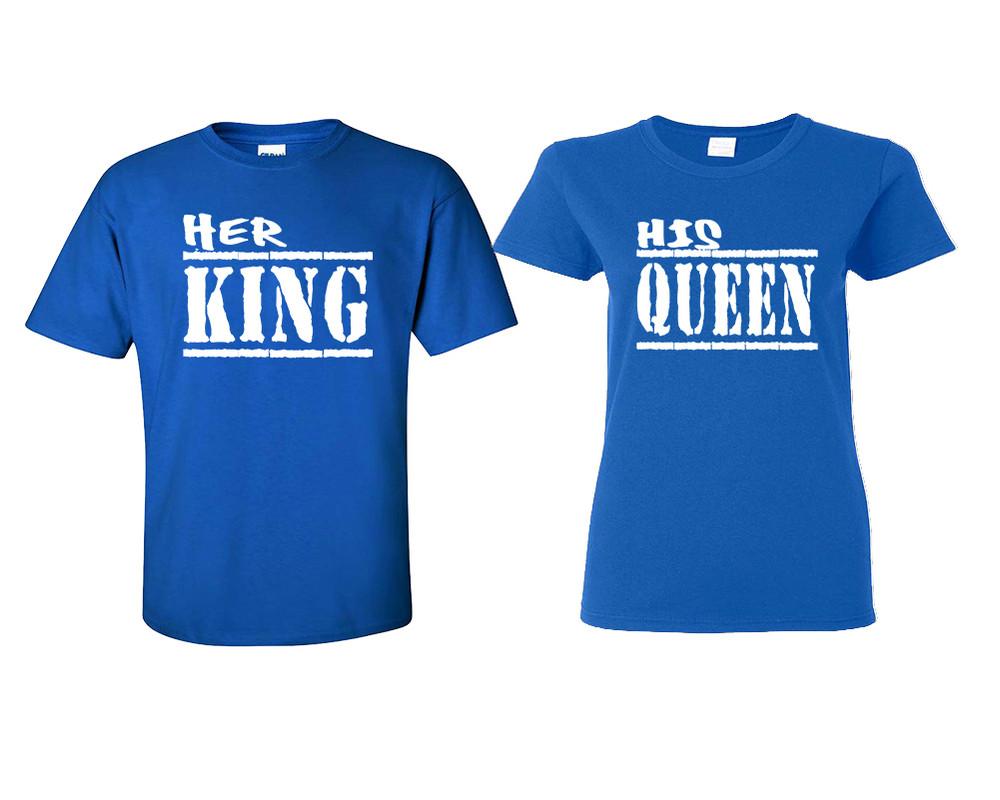 Her King and His Queen matching couple shirts.Couple shirts, Royal Blue t shirts for men, t shirts for women. Couple matching shirts.