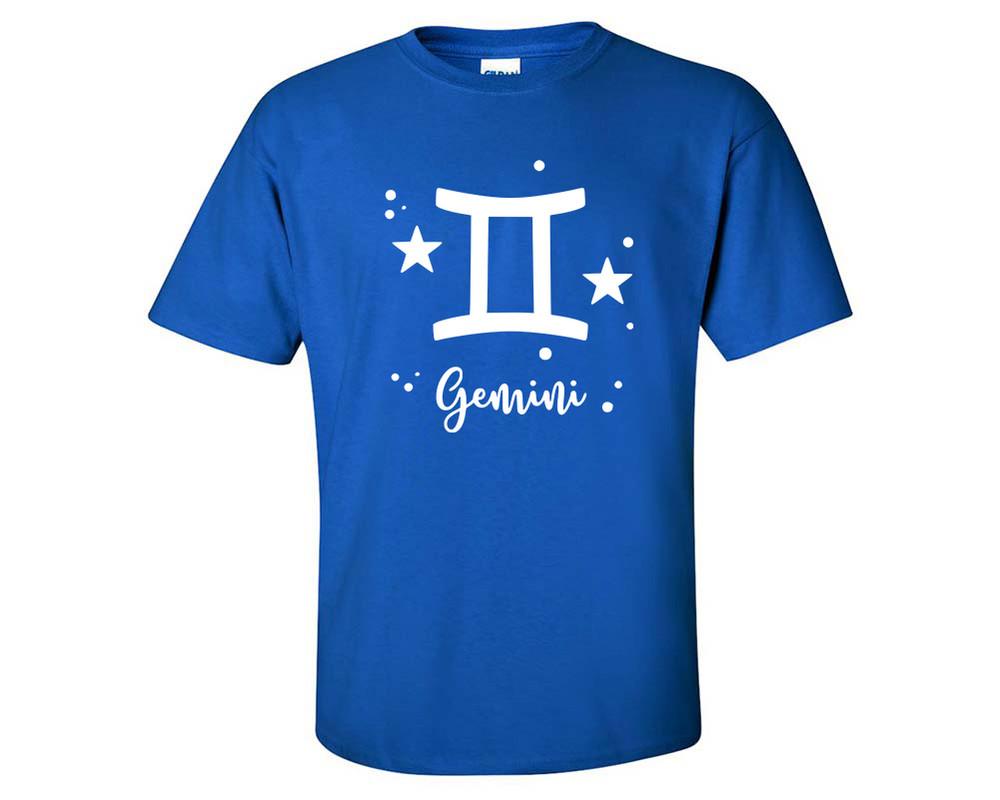 Gemini custom t shirts, graphic tees. Royal Blue t shirts for men. Royal Blue t shirt for mens, tee shirts.