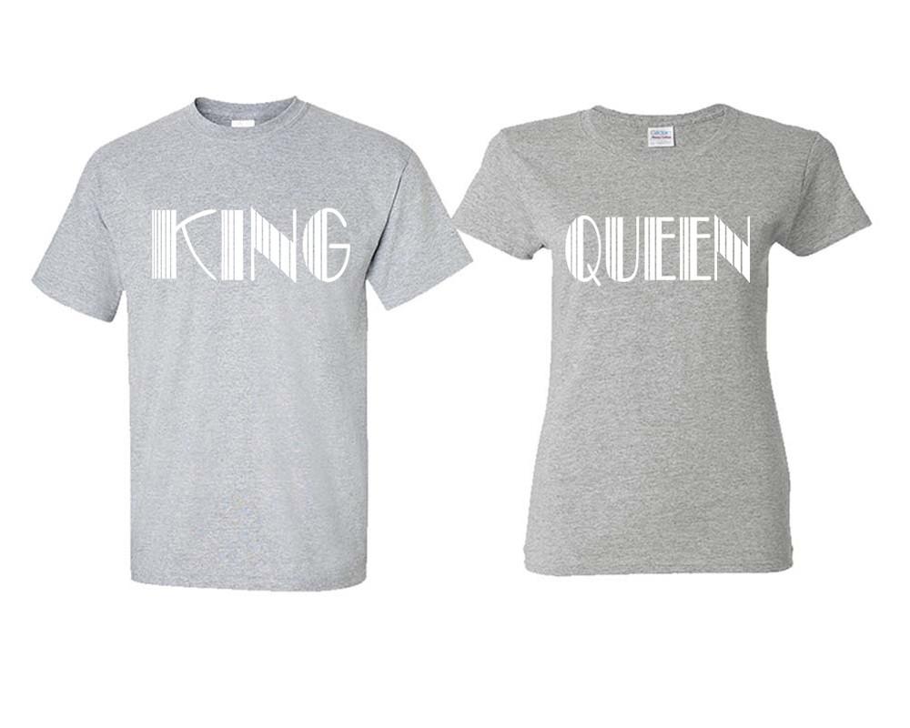 King and Queen matching couple shirts.Couple shirts, Sports Grey t shirts for men, t shirts for women. Couple matching shirts.
