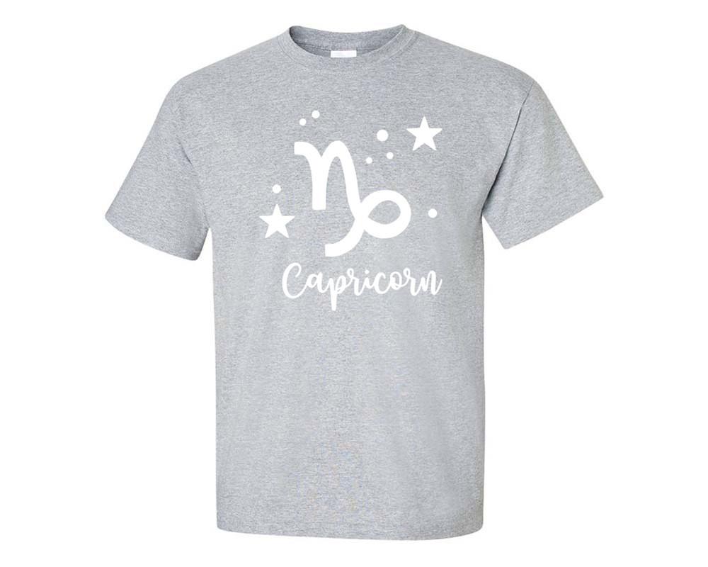 Capricorn custom t shirts, graphic tees. Sports Grey t shirts for men. Sports Grey t shirt for mens, tee shirts.